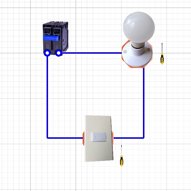 Simple switched bulb circuit preview