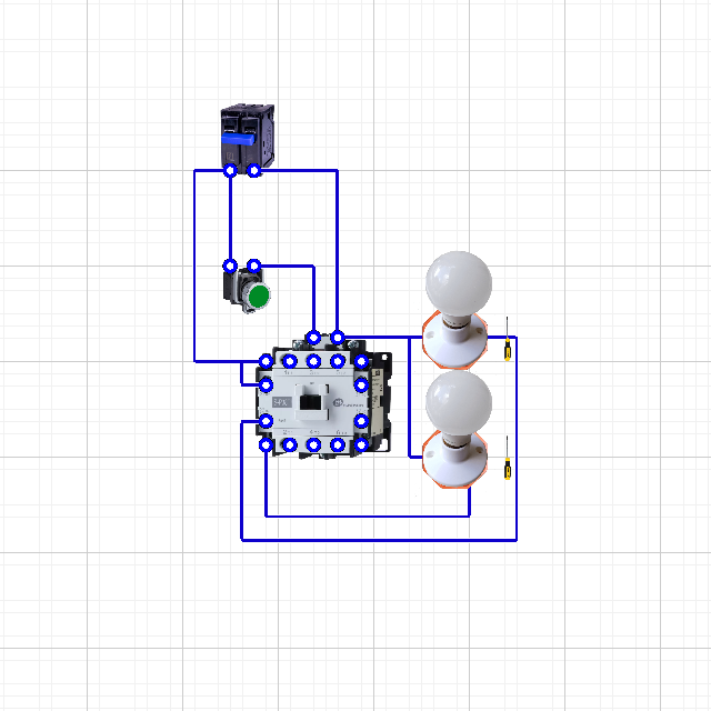 Contactor circuit preview for motor control practice